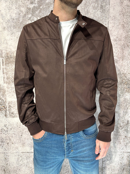 Biker ecopelle scamosciato moro