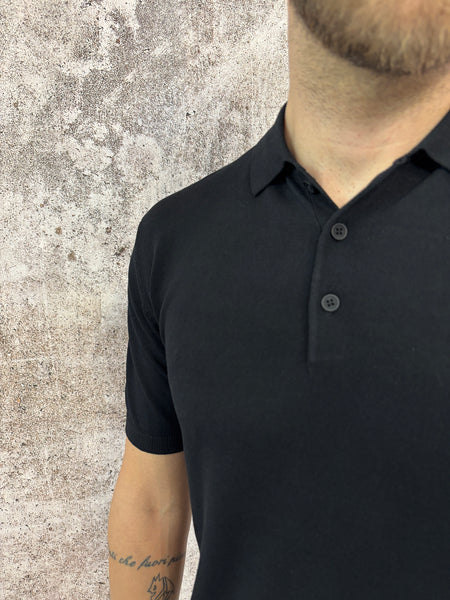 Polo in maglia m/m nera