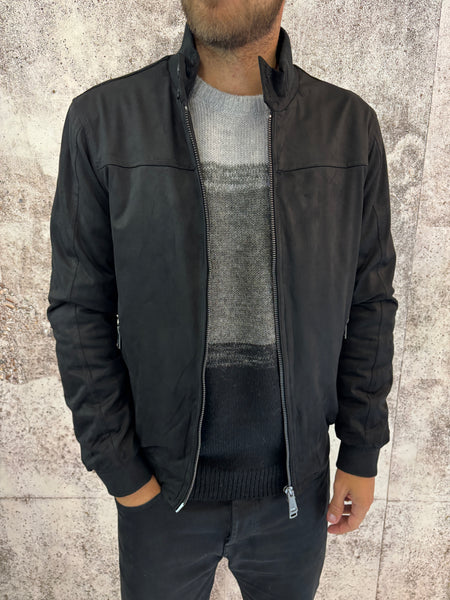 Giubbino mod. College scamosciato nero