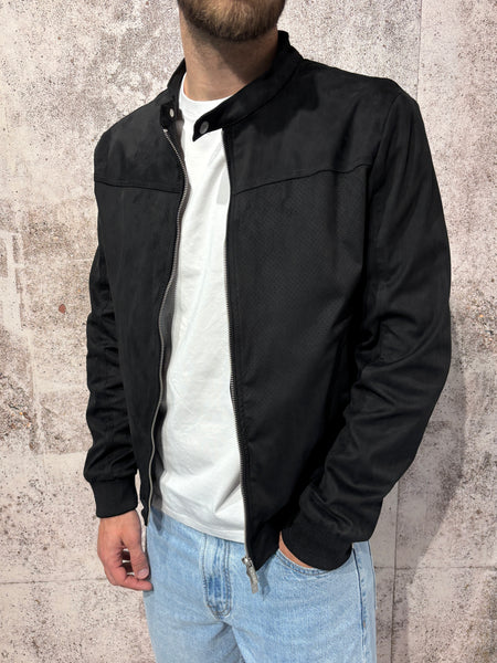 Biker ecopelle scamosciato nero