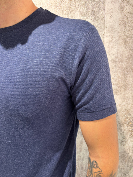 T-Shirt misto lino blu