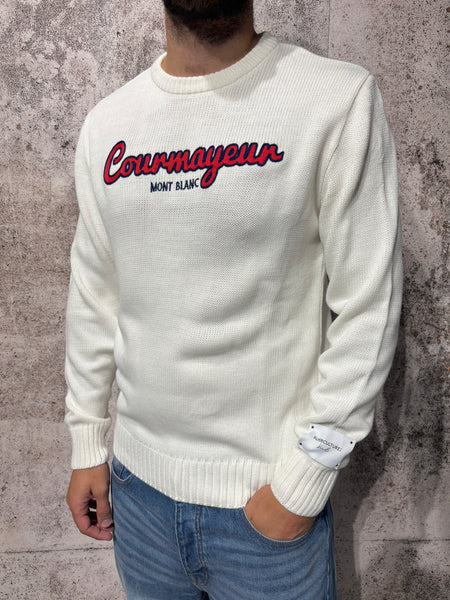 Maglione girocollo panna Courmayeur