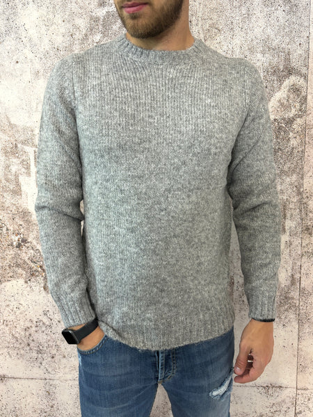 Maglione girocollo grigio melange