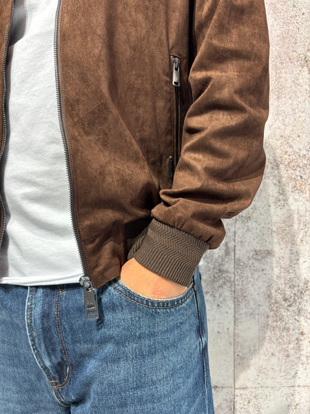 Giubbino bomber scamosciato coffee GL971