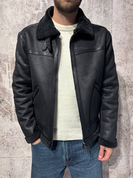 Montone ecopelle nero J23
