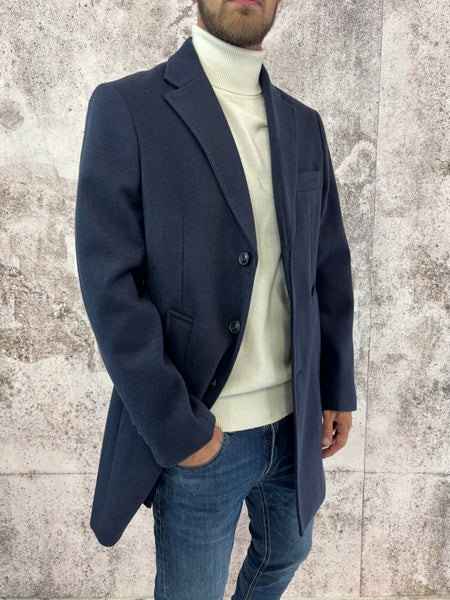 Cappotto foderato blu navy