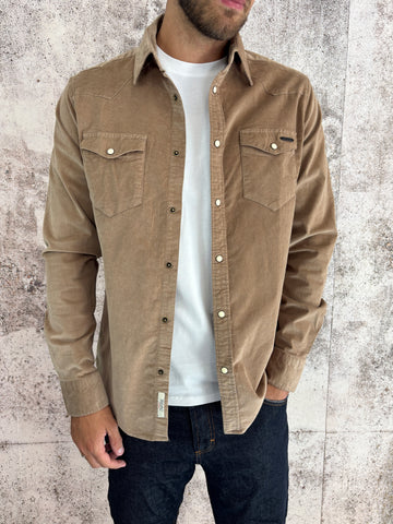 Camicia velluto beige