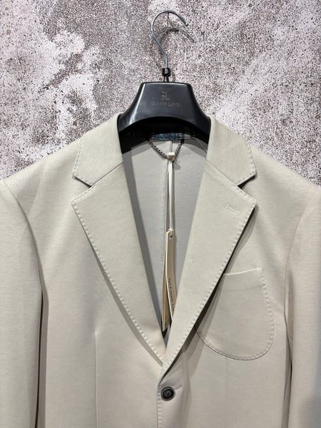 Giacca monopetto jersey beige