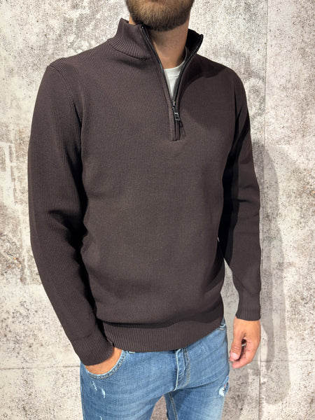 Maglione moro mezza zip costa inglese