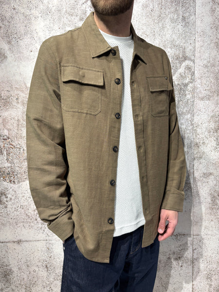 Camicia overshirt ramie' brown