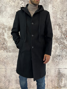 Cappotto nero modello Parka