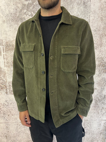 Giacca verde militare nido d'ape