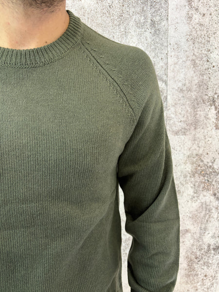 Maglione raglan verde militare