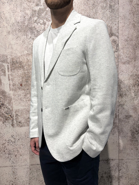 Giacca monopetto jacquard grigia