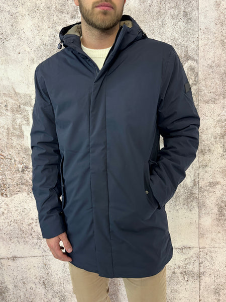 Giubbotto parka lungo col. Blu