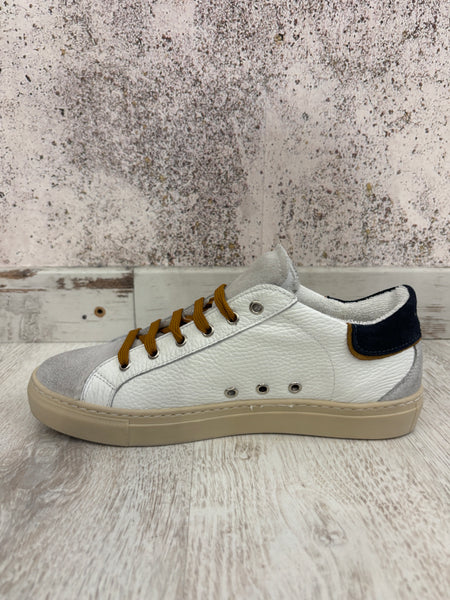 Sneakers Olympic bianca/blu/tabacco