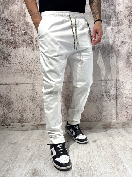 White cotton palazzo pants