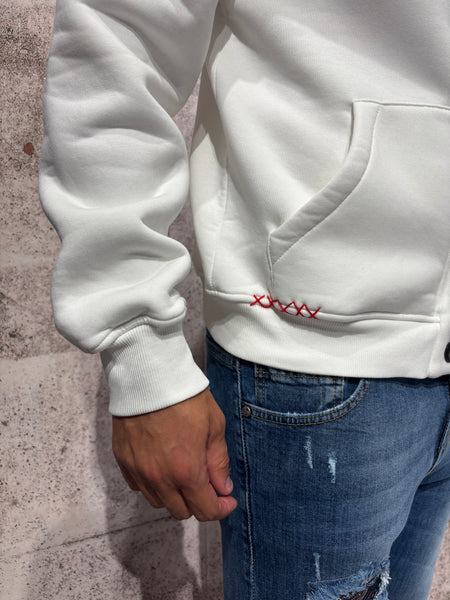 Cardigan in felpa bianco con patch