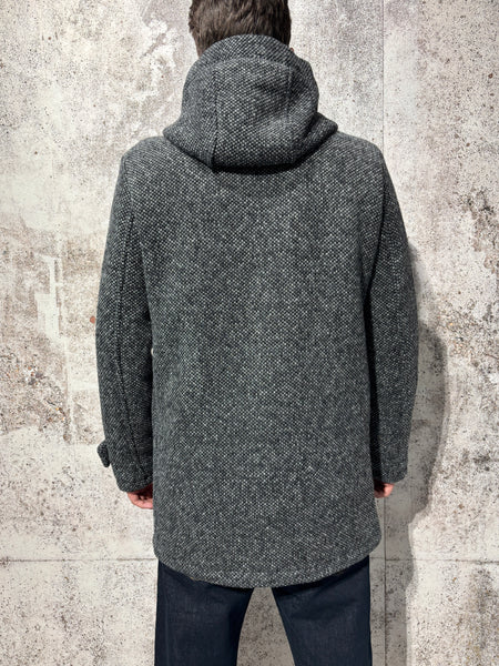 Cappotto mod. parka lana grigio