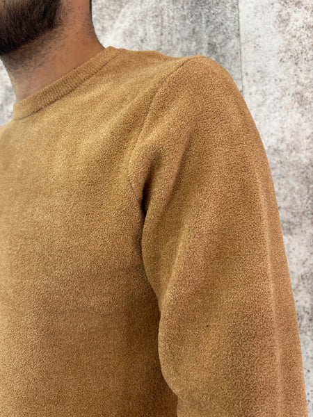 Maglione girocollo tabacco spugna