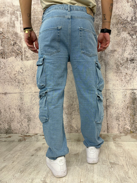 Jeans cargo doppio tascone