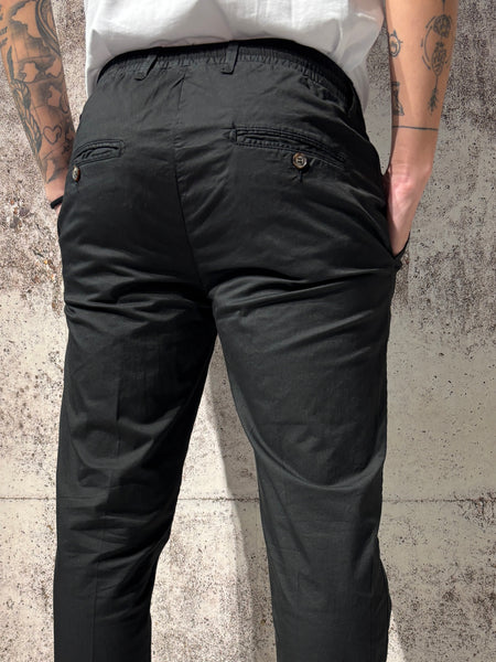 Pantalone chino nero con coulisse