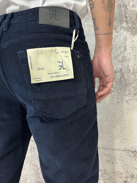 Pantalone velluto blu mod. Cooper