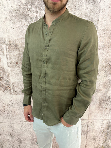 Camicia coreana lino militare