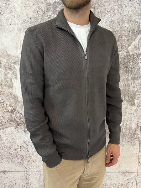 Maglione full zip verdone costine