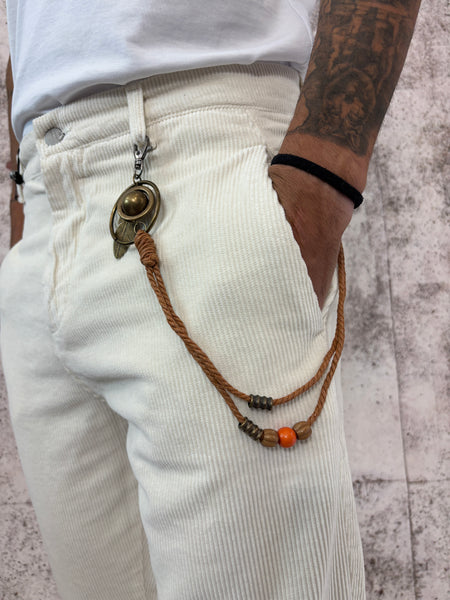 Pantalone panna velluto costine