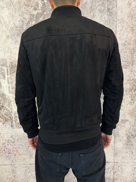 Giubbino mod. College scamosciato nero