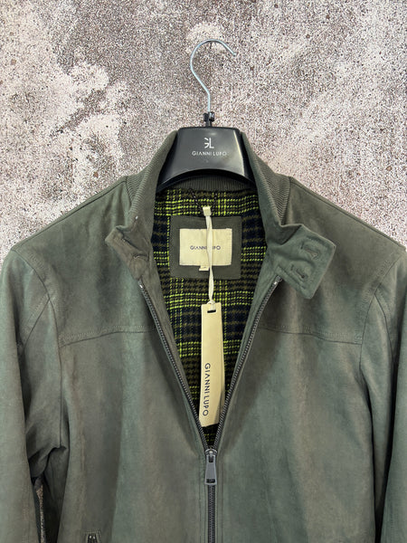 Giubbino mod. college scamosciato verde