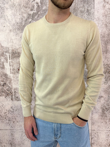 Maglioncino basic beige cotone