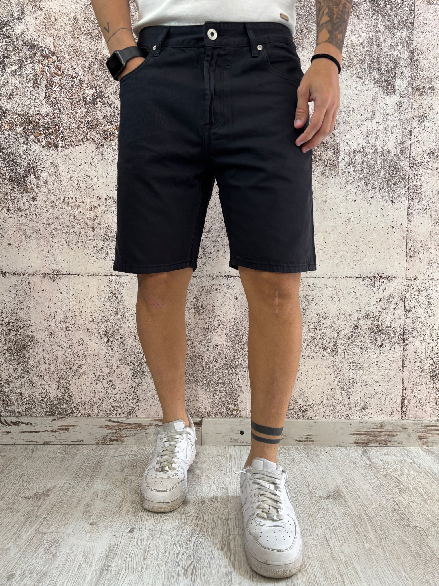 Bermuda jeans nero