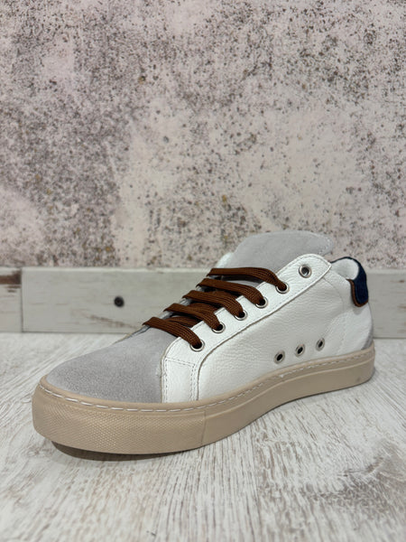 Sneakers Olympic bianca/blu/tabacco