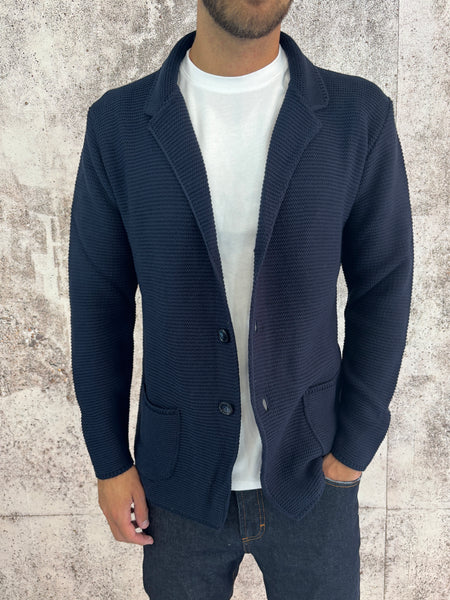 Giacca in maglia blu