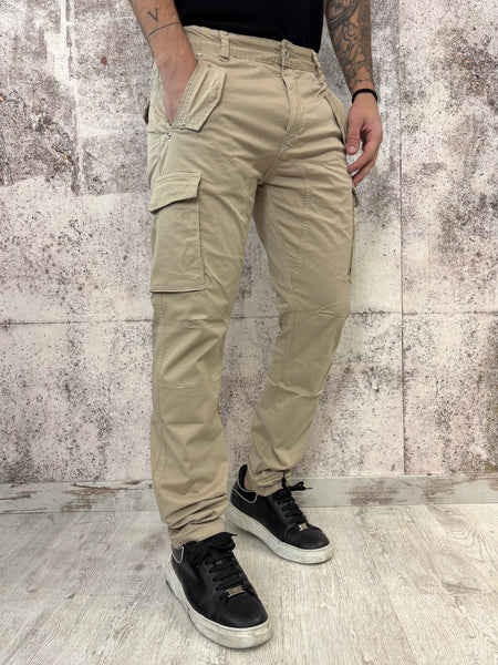 Pantalone cargo beige