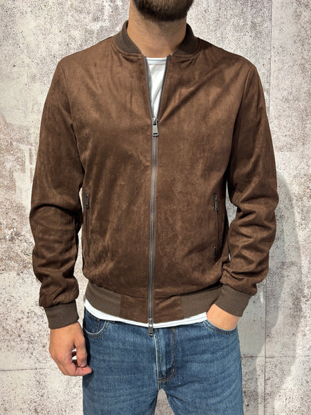 Giubbino bomber scamosciato coffee GL971