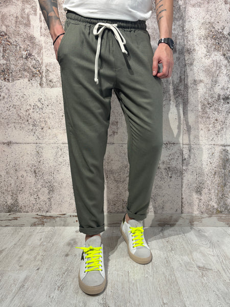 Pantalaccio verde misto lino
