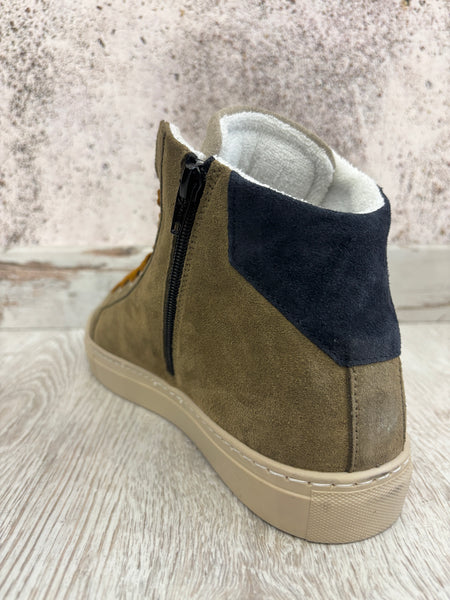 Sneakers alta Olympic beige/blu