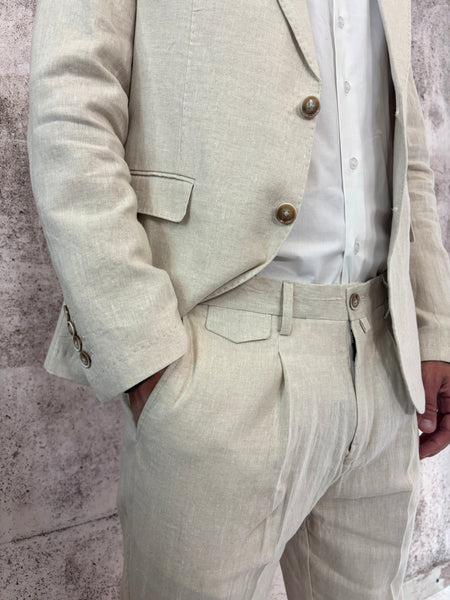 Abito monopetto 100% Lino beige