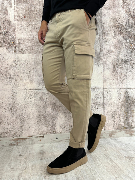 Pantalone cargo beige Slim Fit