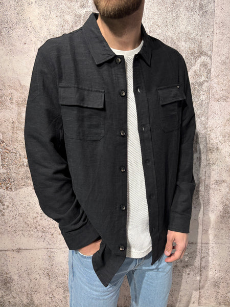 Camicia overshirt ramie' nera