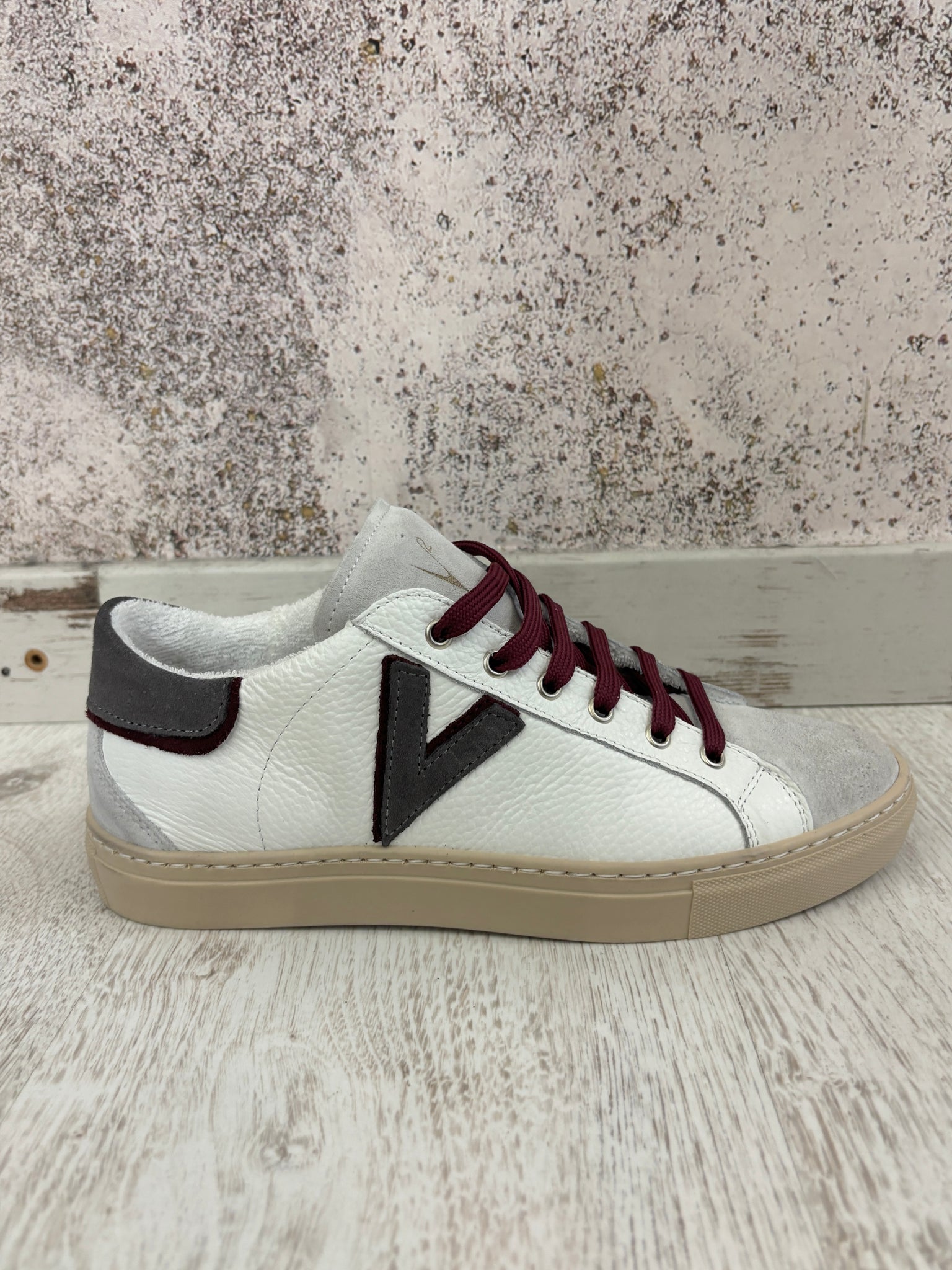 Sneakers Olympic bianca/grigia/bordeaux