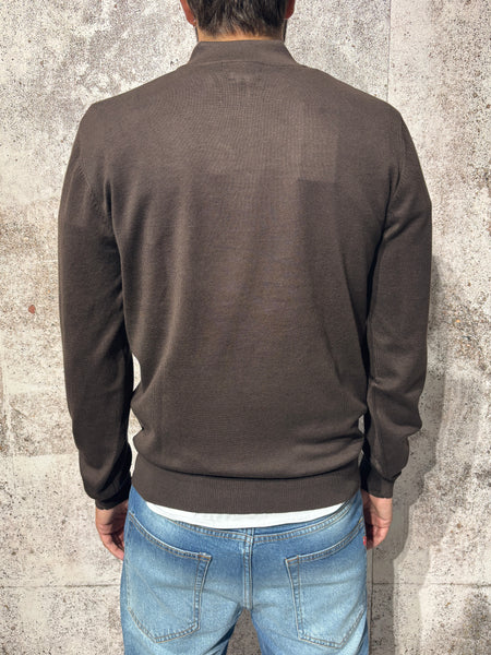 Maglioncino mezza zip coffee GL3513
