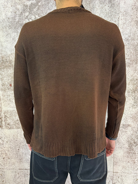 Maglione girocollo sfumato moro