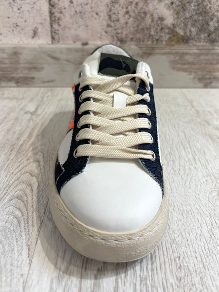 Sneakers Pablito logo arancio fluo