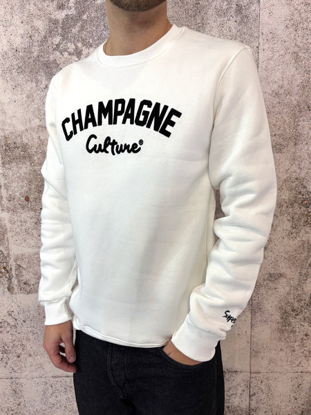 Felpa bianca Champagne Culture