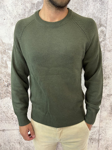 Maglione raglan verde militare