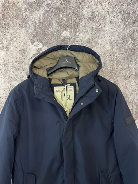 Giubbotto parka lungo col. Blu